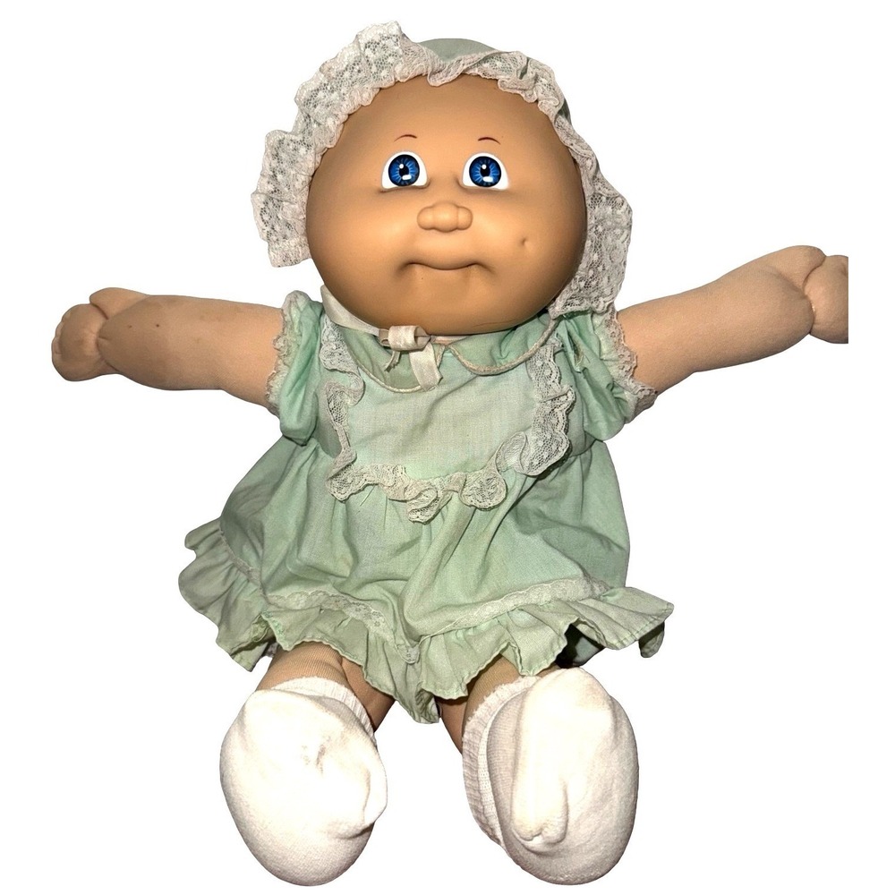 Vintage 80s Cabbage Patch Kids Doll Coleco Cabbage Patch OG Mint Green Dress